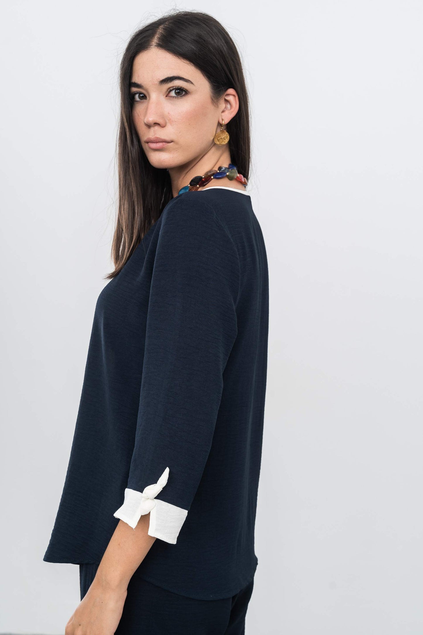 BLUSA CENEFA CONTRASTE MARINO - Imagen 10