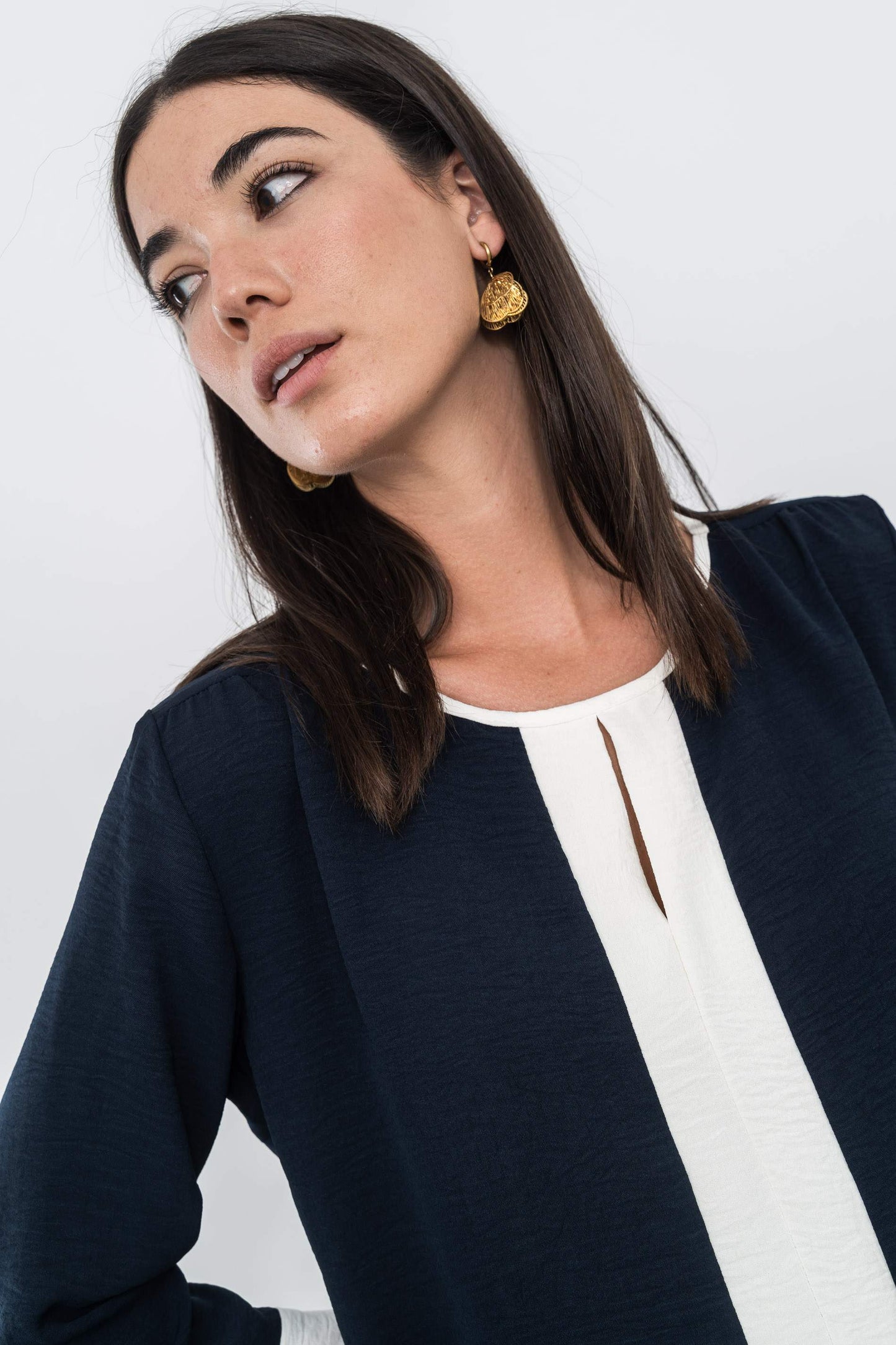 BLUSA CENEFA CONTRASTE MARINO - Imagen 2