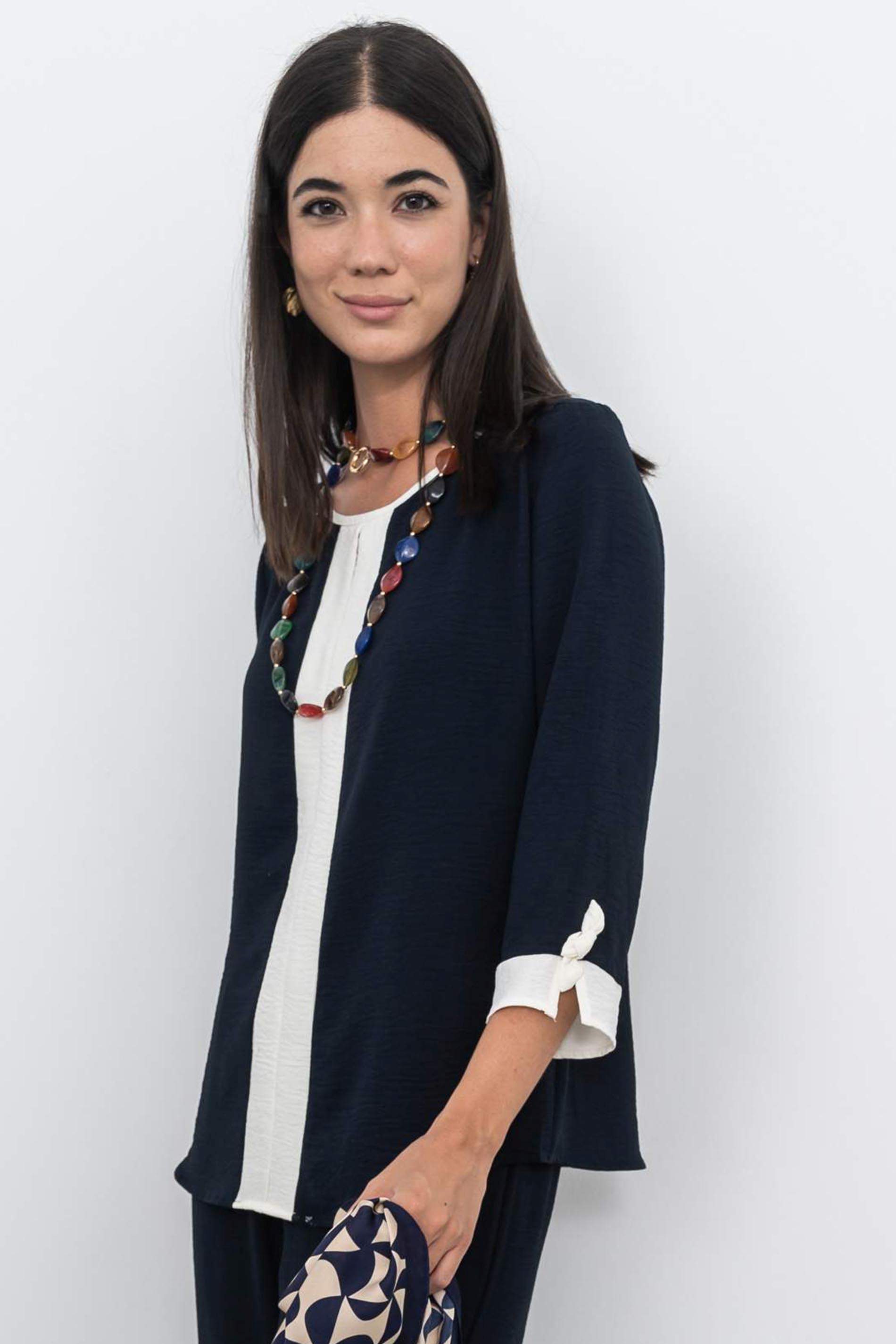 BLUSA CENEFA CONTRASTE MARINO - Imagen 4