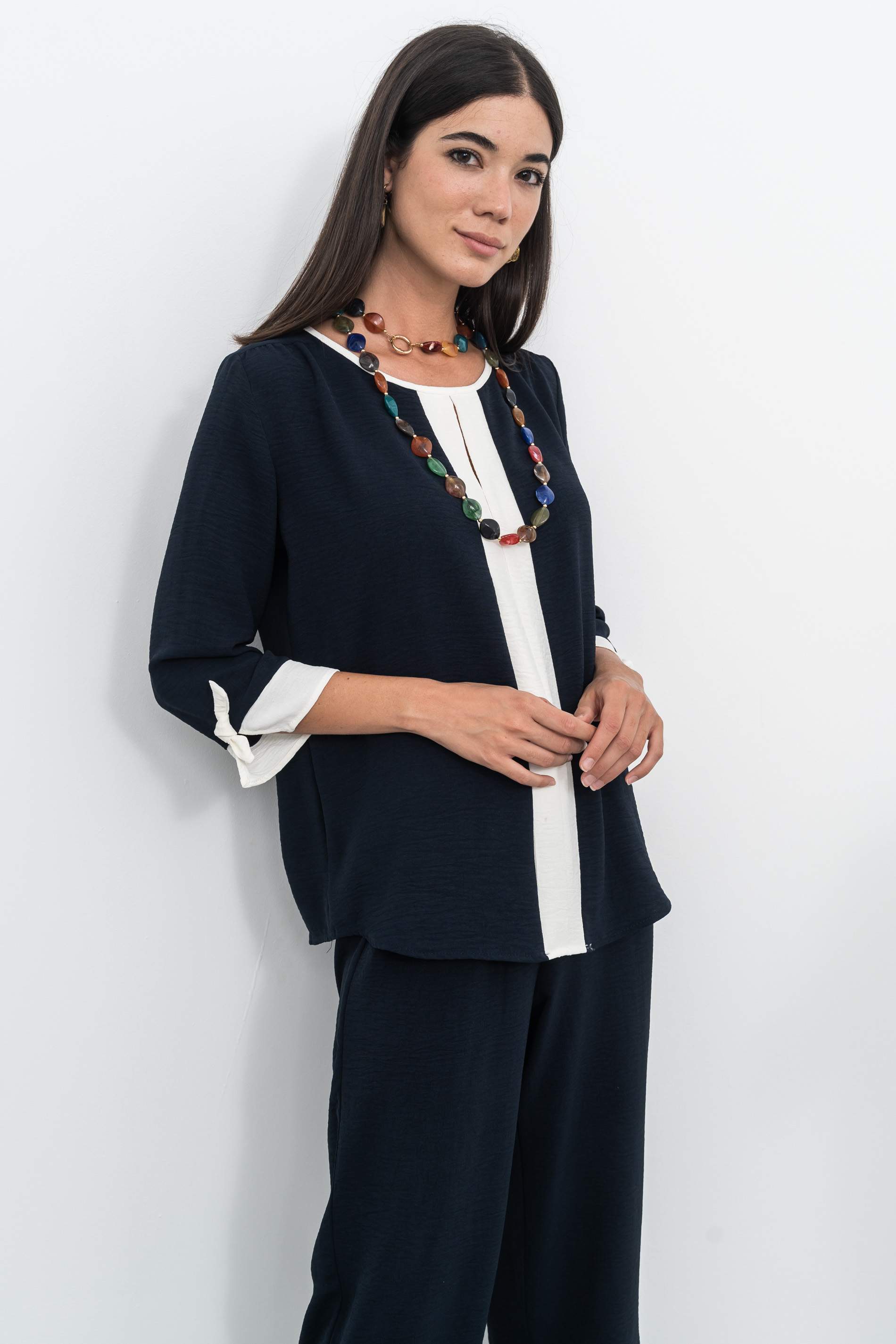 BLUSA CENEFA CONTRASTE MARINO - Imagen 6