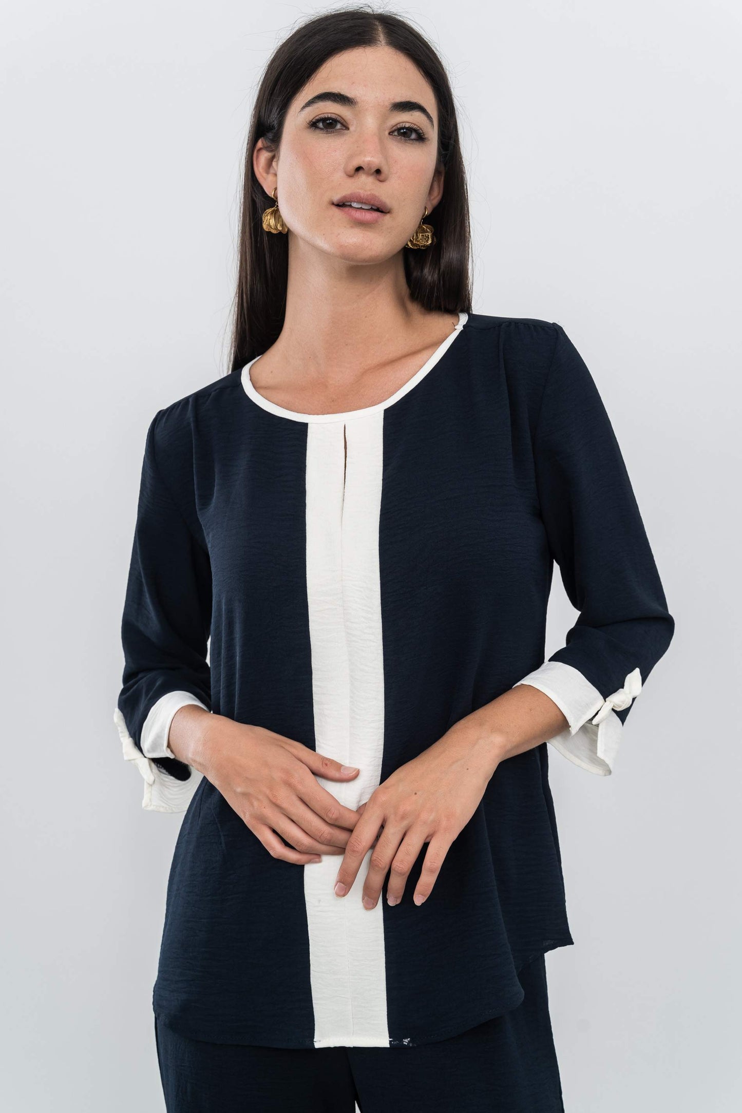 BLUSA CENEFA CONTRASTE MARINO - Imagen 9