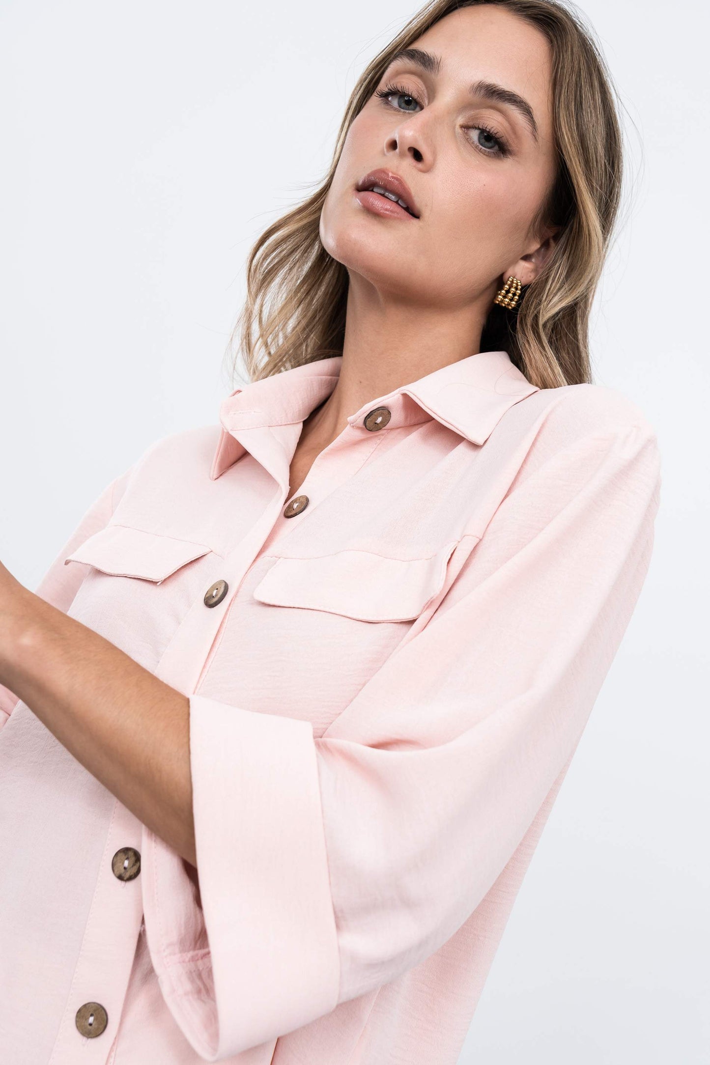 CAMISA MANGAS VUELTA ROSA - Imagen 3