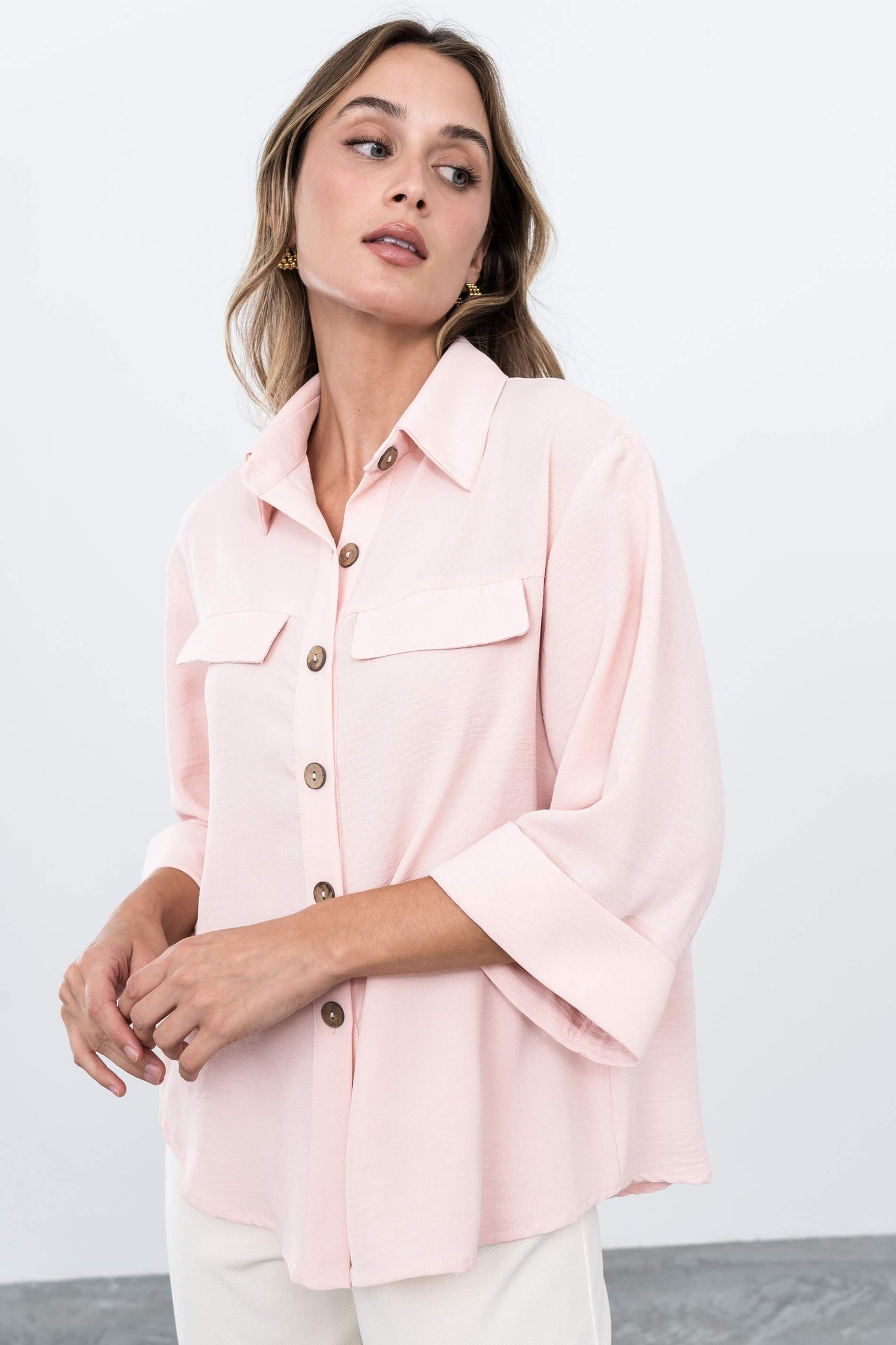 CAMISA MANGAS VUELTA ROSA - Imagen 5