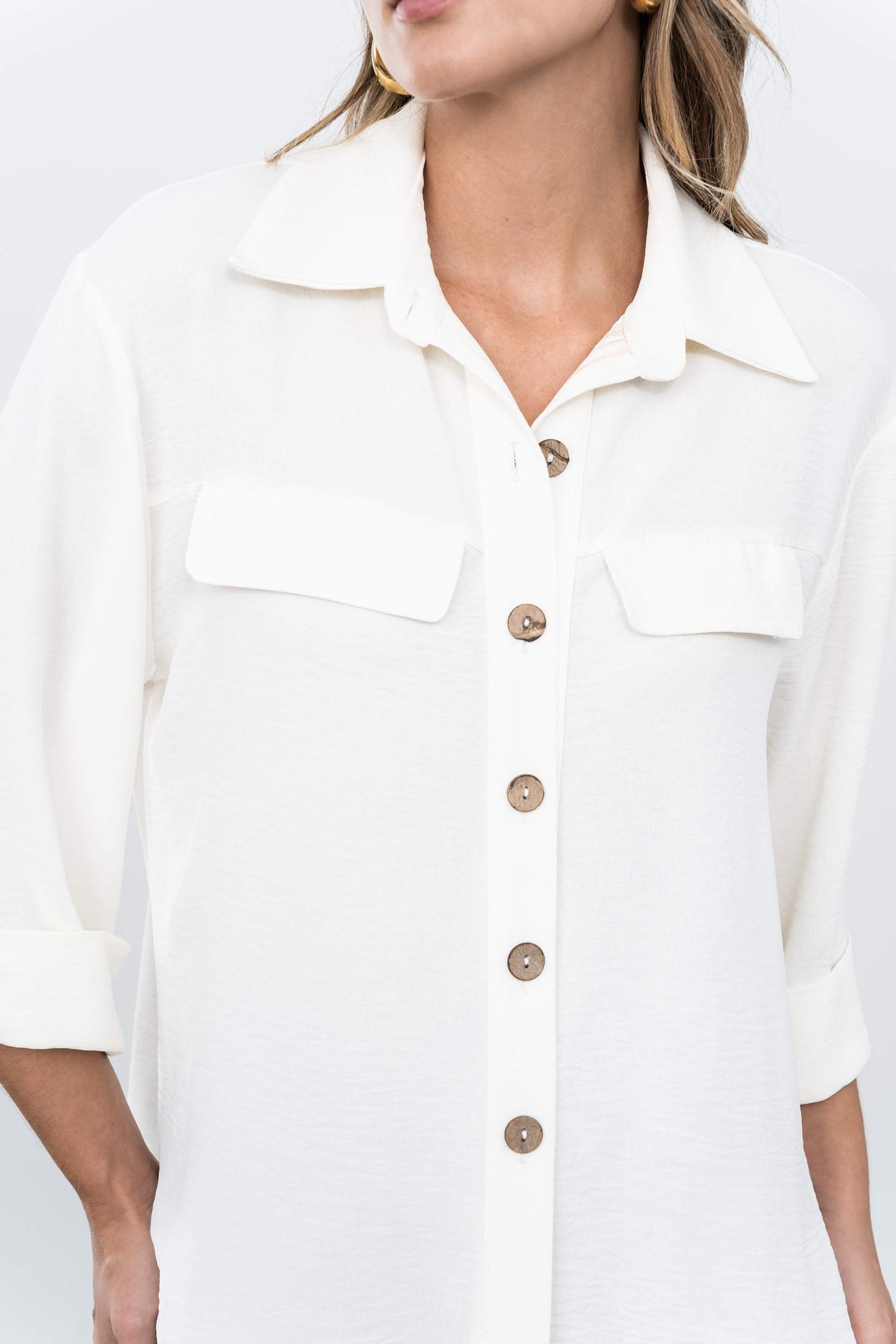 CAMISA MANGAS VUELTA CRUDO - Imagen 3