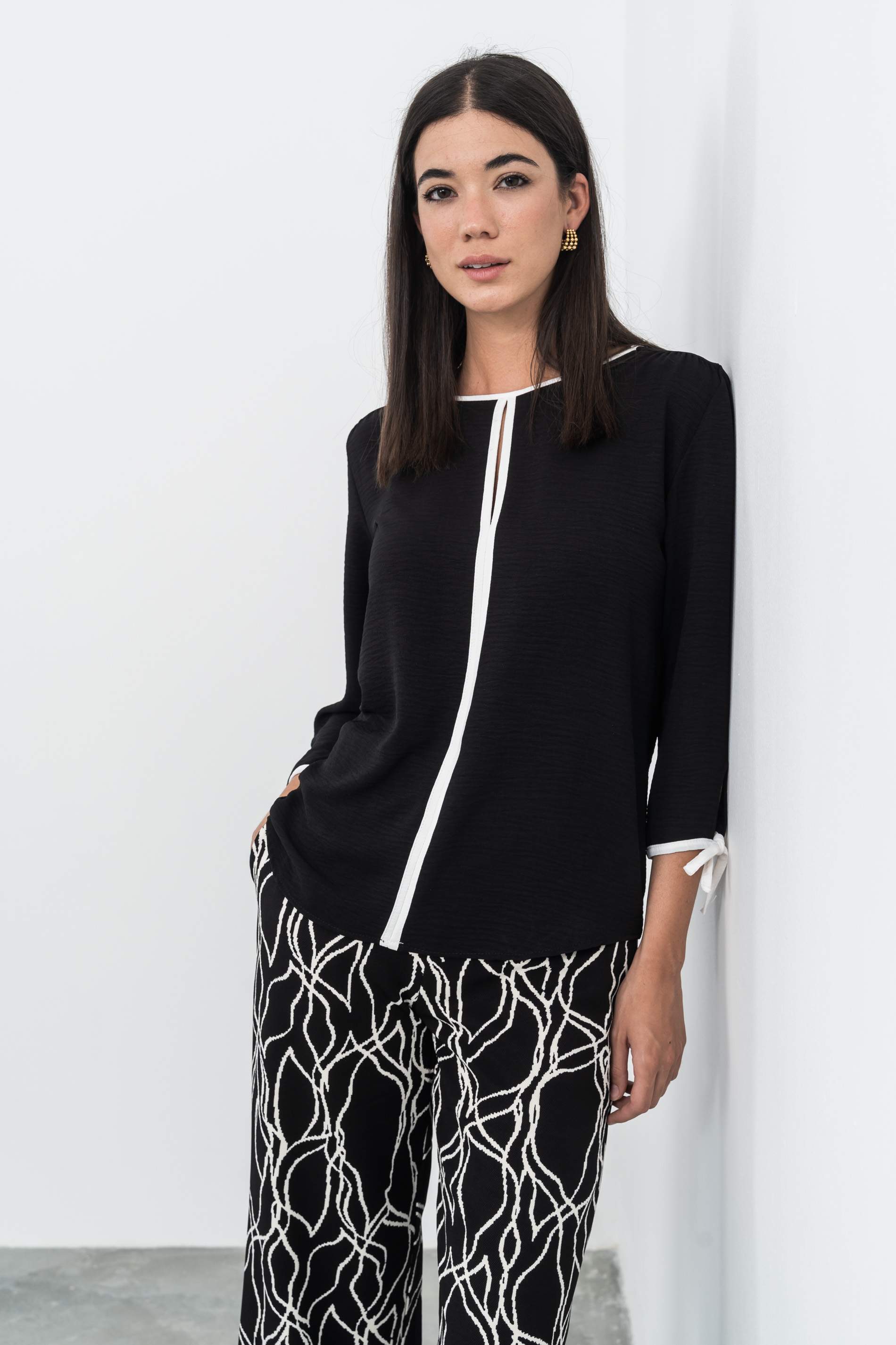 BLUSA VIVOS CONTRASTE CRUDO - Imagen 3