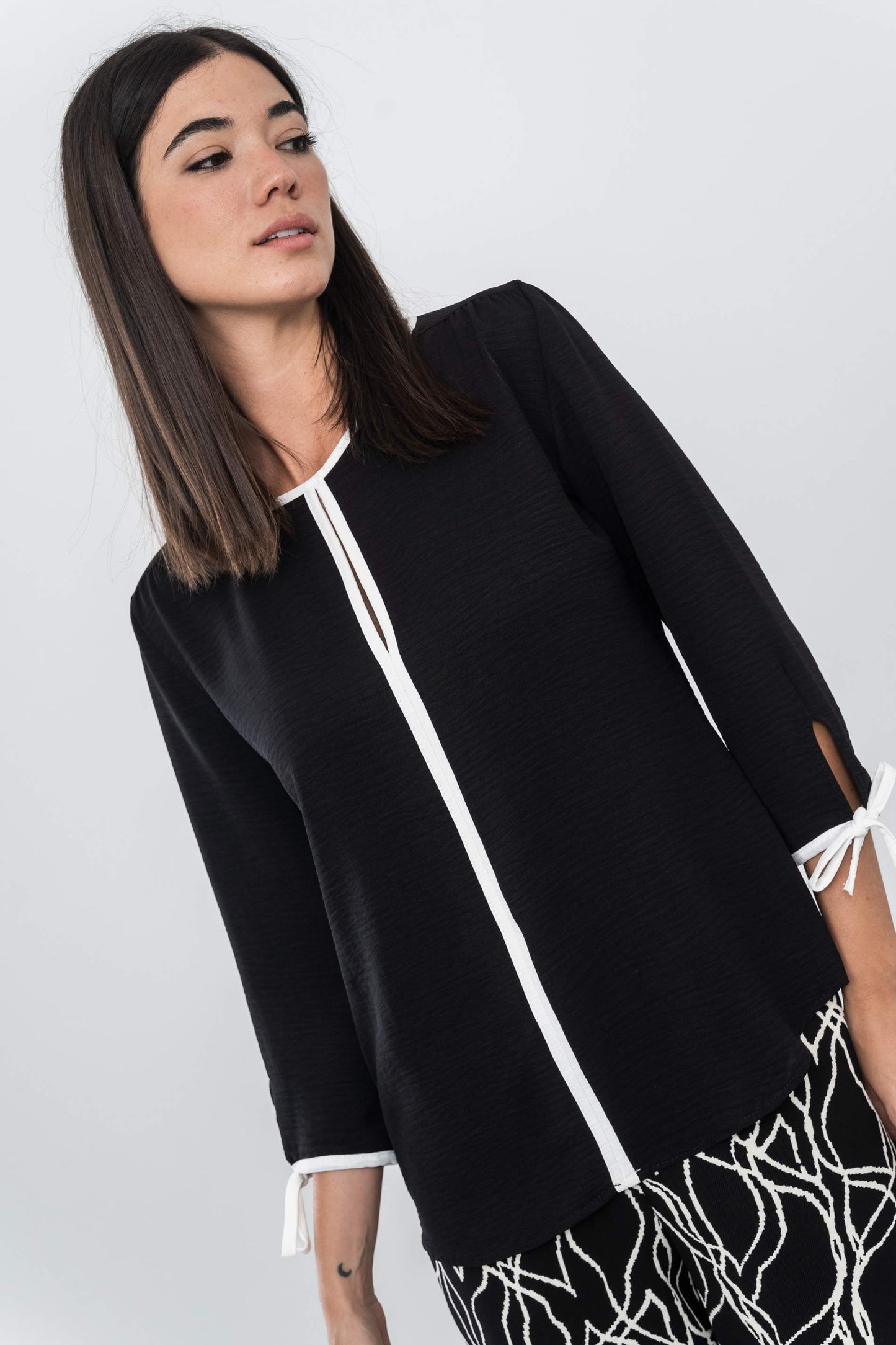 BLUSA VIVOS CONTRASTE CRUDO - Imagen 7
